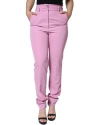 Dolce & Gabbana - Polyester High Waist Tapered Pants - Lyst