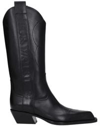 Off-White c/o Virgil Abloh - Black Leather High Heel Boots - Eu35/us5 - Lyst