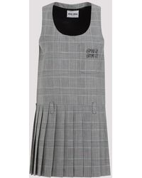Miu Miu - Grey Virgin Wool Dress - Lyst