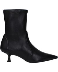Stuart Weitzman - Black Leather Ankle - Lyst