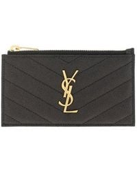 Saint Laurent - 'Cassandre' Matelassã 'Fragments' Card Case - Lyst