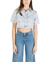 Tommy Hilfiger - Light Blue Recycled Cotton Shortsleeve Shirt - Lyst