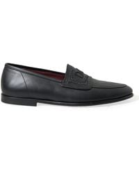Dolce & Gabbana - D&g Embroidered Leather Loafer - Lyst