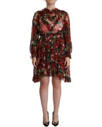 Dolce & Gabbana - Elegant A-Line Silk Dres - Lyst