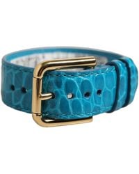 Dolce & Gabbana - Embossed Leather Buckle Belt Strap Bracelet Calf - Lyst