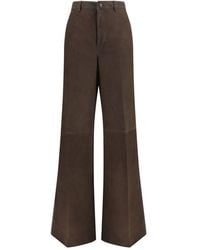Rick Owens - Brown Calf Leather Bos Taurus Casual Pants - Lyst