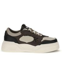 Fendi - Black Calf Leather Bos Taurus Chunky Sneakers - Lyst