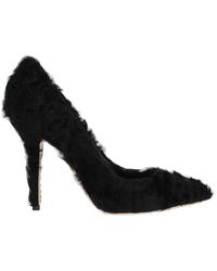 Dolce & Gabbana - Xiangao Lamb Fur Leather Pumps - Lyst