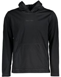 Calvin Klein - Sleek Hooded Sweatshirt With Logo Print - Lyst
