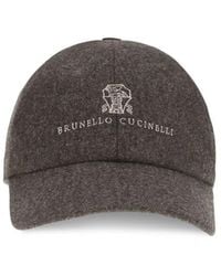 Brunello Cucinelli - Brown Wool Oves Aries Cap (baseball Hat) - Lyst
