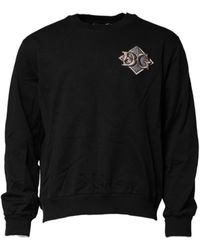 Dolce & Gabbana - Black Logo Embroidery Sweatshirt Sweater - Lyst