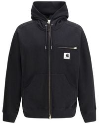 Sacai - Black Cotton Sweatshirt - Lyst