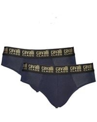 Roberto Cavalli - Blue Cotton Men's Briefs - Lyst