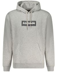 Napapijri - Grigio Cotton Men Sweatshirt - Lyst