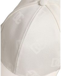 Dolce & Gabbana - Cotton Stretch Baseball Capello Hat Off Elastane - Lyst