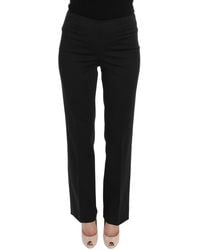 Bencivenga - Black Stretch Straight Fit Dress Trousers Pants - Lyst