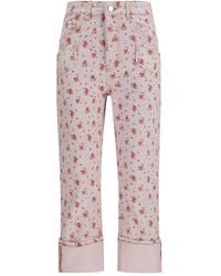 Ganni - Multicolor Cotton Cropped Pants - Lyst