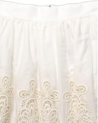 Dolce & Gabbana - Floral Embroidered A-Line Mini Skirt Cotton Polyester - Lyst