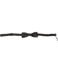 Dolce & Gabbana - Black Patterned Silk Adjustableneck Papillon Bow Tie - Lyst