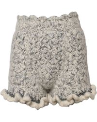 Dolce & Gabbana - Metallic Bouclé Knit Cashmere Ruffled Shorts - Lyst