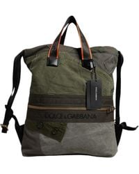 Dolce & Gabbana - Military Green Patchwork Rucksack Backpack Bag - Lyst
