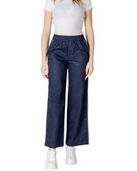 ONLY - Blue Cotton Casual Pants - Lyst