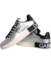Dolce & Gabbana - Portofino Calf Leather Sneakers Shoes - Lyst