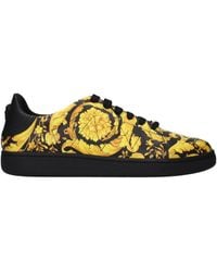 Versace - Black Leather Chunky Sneakers - Lyst