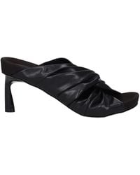 Stella McCartney - Black Leather Stiletto Heel Sandals - Lyst