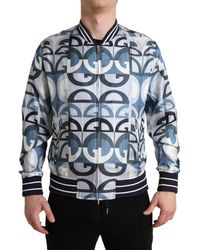 Dolce & Gabbana - Logo Print Bomber Blouson Jacket - Lyst