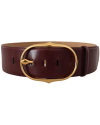 Dolce & Gabbana - Elegant Leather Belt With Oval Buckle - Lyst
