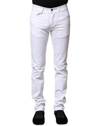Dolce & Gabbana - White Cotton Skinny Men Denim Jeans - Lyst