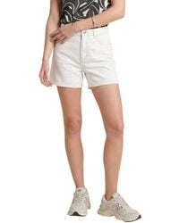 Guess - Cream Cotton Short And Mini Shorts - Lyst