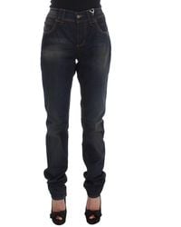 John Galliano - Blue Wash Cotton Blend Boyfriend Fit Jeans - Lyst