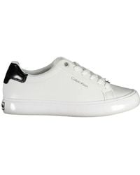 Calvin Klein - Bianco Pelle Sneaker - Lyst