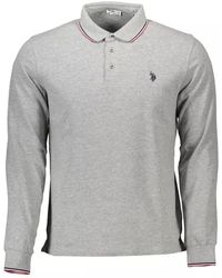 U.S. POLO ASSN. - Gray Cotton Polo Shirt - Lyst