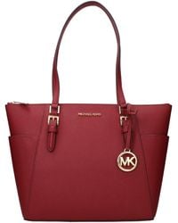 Michael Kors - Charlotte Leather Shoulder Bag/Cherry - Lyst