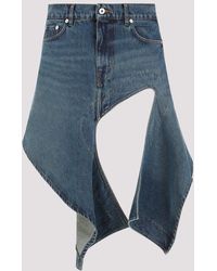 Y. Project - Evergreen Vintage Blue Organic Cotton Cut Out Denim Mini Skirt - Lyst