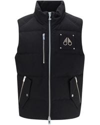 Moose Knuckles - Black Cotton Sleeveless Jacket - Lyst