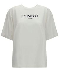 Pinko - White Cotton T - Lyst