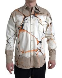 Dolce & Gabbana - Cotton Collared Denim Shirt - Lyst