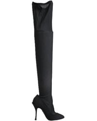 Dolce & Gabbana - Black Stretch Socks Knee High Boots Shoes - Lyst