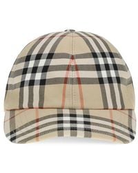 Burberry - Beige Cotton Cap (baseball Hat) - Lyst