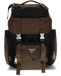 Prada - Brown Recycled Polyamide Backpack - Lyst