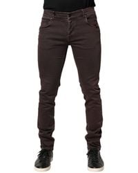 Daniele Alessandrini - Brown Cotton Mid Waist Skinny Men Denim Jeans - Lyst
