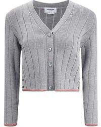Thom Browne - Ladder Full Needle Rib Stitch V Neck Car - Lyst