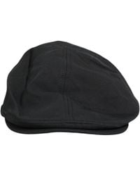 Dolce & Gabbana - Black Cotton Blend Newsboy Men Cloth Cap Hat - Lyst