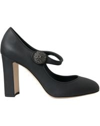 Dolce & Gabbana - Leather Mary Jane Pumps Heels Shoes - Lyst