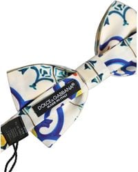 Dolce & Gabbana - Men Multicolor Majolica Adjustable Neck Papillon Bow Tie - Lyst