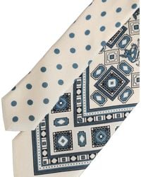 Dolce & Gabbana - Men Off White Blue Geometric Adjustable Tied Necktie Tie - Lyst